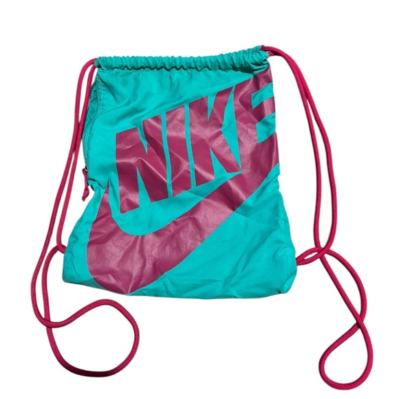 Nike Turquoise and Magenta Drawstring Backpack - Picture 1 of 5